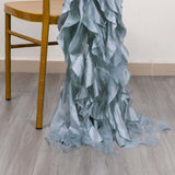 Dusty Blue Chiffon Satin Chair Sashes Dusty Blue Chiffon Satin Chair Sashes