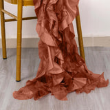 Terracotta Chiffon Satin Chair Sashes